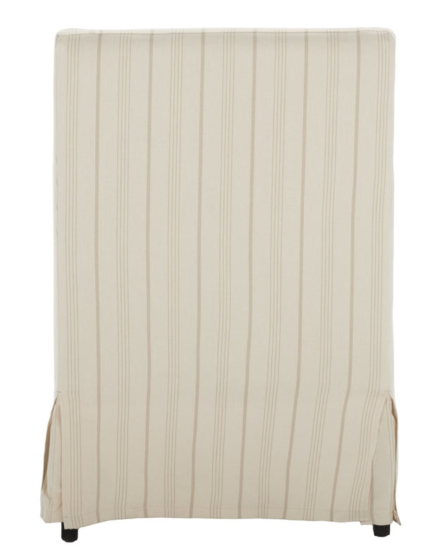 Safavieh Sandra Slipcover Chair - Timeless Beige & Cream Ticking Stripe Accent For Cozy Living Spaces MCR4542A
