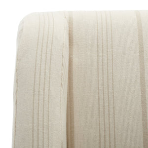 Safavieh Sandra Slipcover Chair - Timeless Beige & Cream Ticking Stripe Accent For Cozy Living Spaces MCR4542A