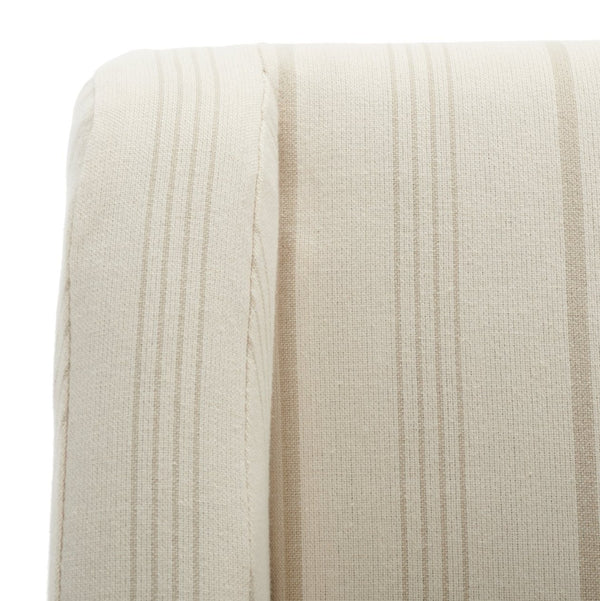 Safavieh Sandra Slipcover Chair - Timeless Beige & Cream Ticking Stripe Accent For Cozy Living Spaces MCR4542A