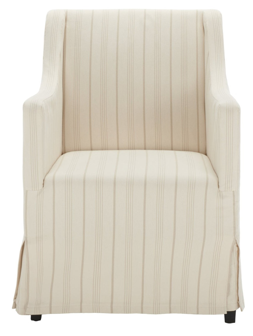 Safavieh Sandra Slipcover Chair - Timeless Beige & Cream Ticking Stripe Accent For Cozy Living Spaces MCR4542A