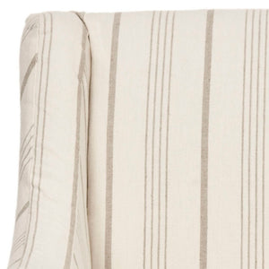 Safavieh Sandra Slipcover Chair - Timeless Beige & Cream Ticking Stripe Accent For Cozy Living Spaces MCR4542A