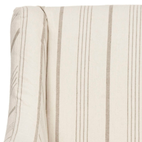Safavieh Sandra Slipcover Chair - Timeless Beige & Cream Ticking Stripe Accent For Cozy Living Spaces MCR4542A