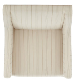 Safavieh Sandra Slipcover Chair - Timeless Beige & Cream Ticking Stripe Accent For Cozy Living Spaces MCR4542A