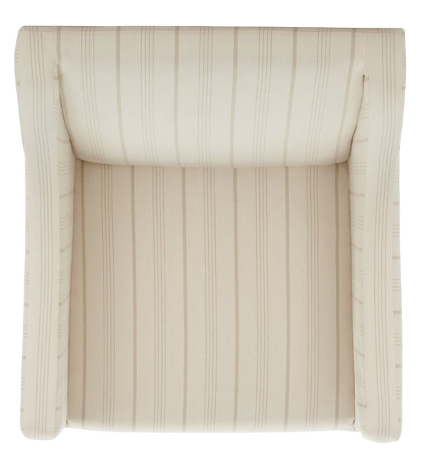 Safavieh Sandra Slipcover Chair - Timeless Beige & Cream Ticking Stripe Accent For Cozy Living Spaces MCR4542A