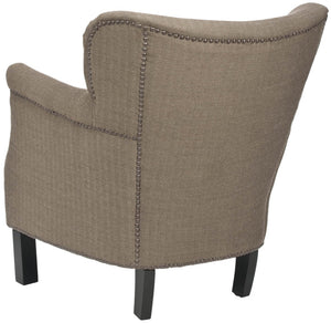 Safavieh Jenny Accent Chair With Wingback Design, Brass Nailhead Trim & Plush Cushion For Stylish Comfort MCR4543A