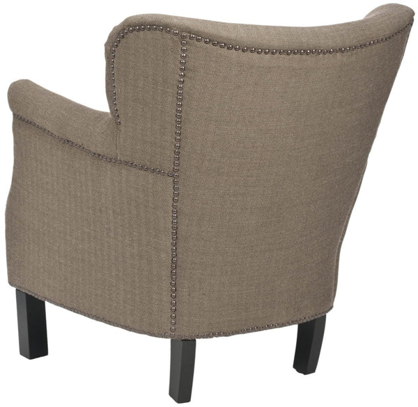 Safavieh Jenny Accent Chair With Wingback Design, Brass Nailhead Trim & Plush Cushion For Stylish Comfort MCR4543A