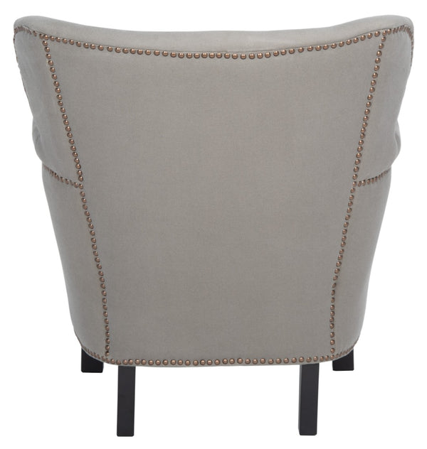 Safavieh Jenny Accent Chair In Sea Mist Linen With Brass Nail Heads – Elegant Comfort For Any Room MCR4543C