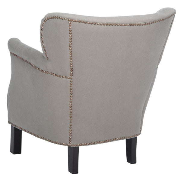 Safavieh Jenny Accent Chair In Sea Mist Linen With Brass Nail Heads – Elegant Comfort For Any Room MCR4543C