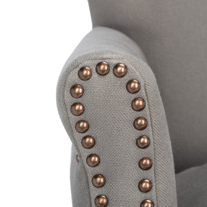 Safavieh Jenny Accent Chair In Sea Mist Linen With Brass Nail Heads – Elegant Comfort For Any Room MCR4543C