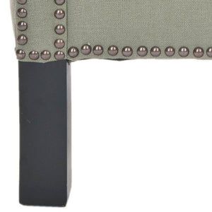 Safavieh Jenny Accent Chair In Sea Mist Linen With Brass Nail Heads – Elegant Comfort For Any Room MCR4543C