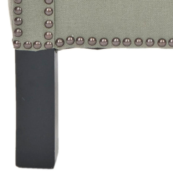Safavieh Jenny Accent Chair In Sea Mist Linen With Brass Nail Heads – Elegant Comfort For Any Room MCR4543C