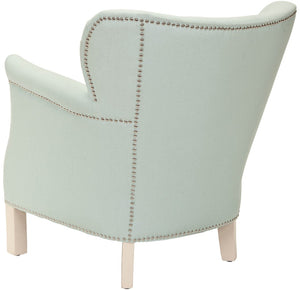 Safavieh Jenny Arm Chair In Robin'S Egg Blue With Silver Nailhead Trim – Timeless Accent For Any Space MCR4543E