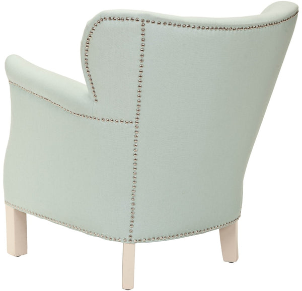 Safavieh Jenny Arm Chair In Robin'S Egg Blue With Silver Nailhead Trim – Timeless Accent For Any Space MCR4543E