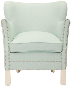 Safavieh Jenny Arm Chair In Robin'S Egg Blue With Silver Nailhead Trim – Timeless Accent For Any Space MCR4543E