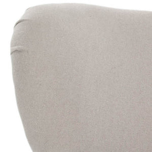 Safavieh Jenny Two-Toned Wing-Back Arm Chair With Black Nail Heads & White-Washed Birch Legs For Modern Homes MCR4543F