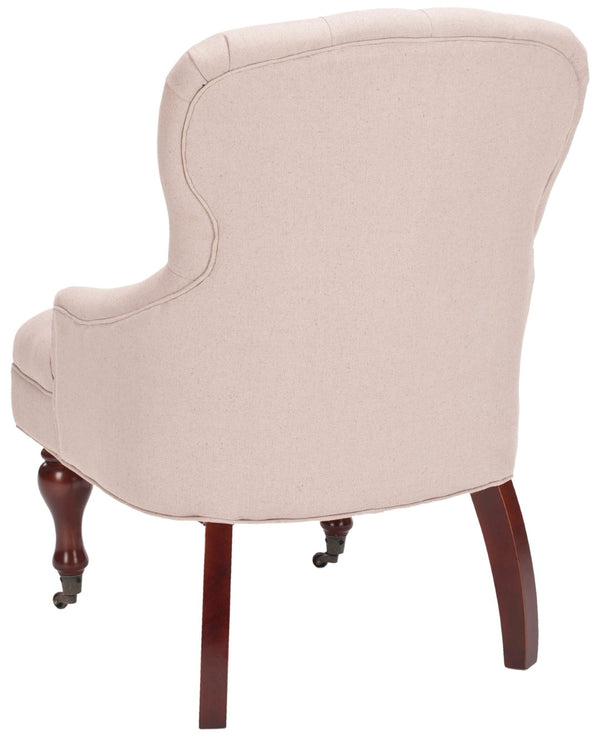 Safavieh Falcon Tufted Arm Chair - Elegant Accent Seating With Diamond Detail And Easy Mobility For Any Space Taupe MCR4544A
