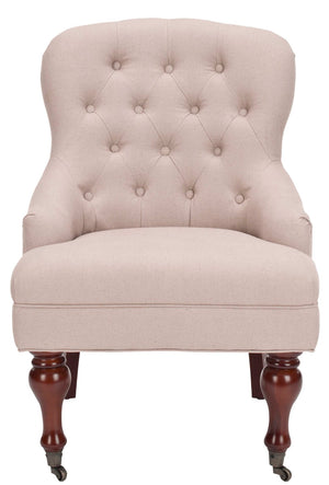 Safavieh Falcon Tufted Arm Chair - Elegant Accent Seating With Diamond Detail And Easy Mobility For Any Space Taupe MCR4544A