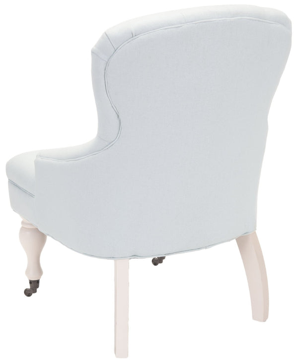 Safavieh Falcon Tufted Arm Chair - Elegant Accent Seating With Diamond Detail And Easy Mobility For Any Space Robins Egg Blue MCR4544B