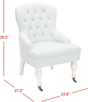 Safavieh Falcon Tufted Arm Chair - Elegant Accent Seating With Diamond Detail And Easy Mobility For Any Space Robins Egg Blue MCR4544B