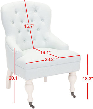 Safavieh Falcon Tufted Arm Chair - Elegant Accent Seating With Diamond Detail And Easy Mobility For Any Space Robins Egg Blue MCR4544B