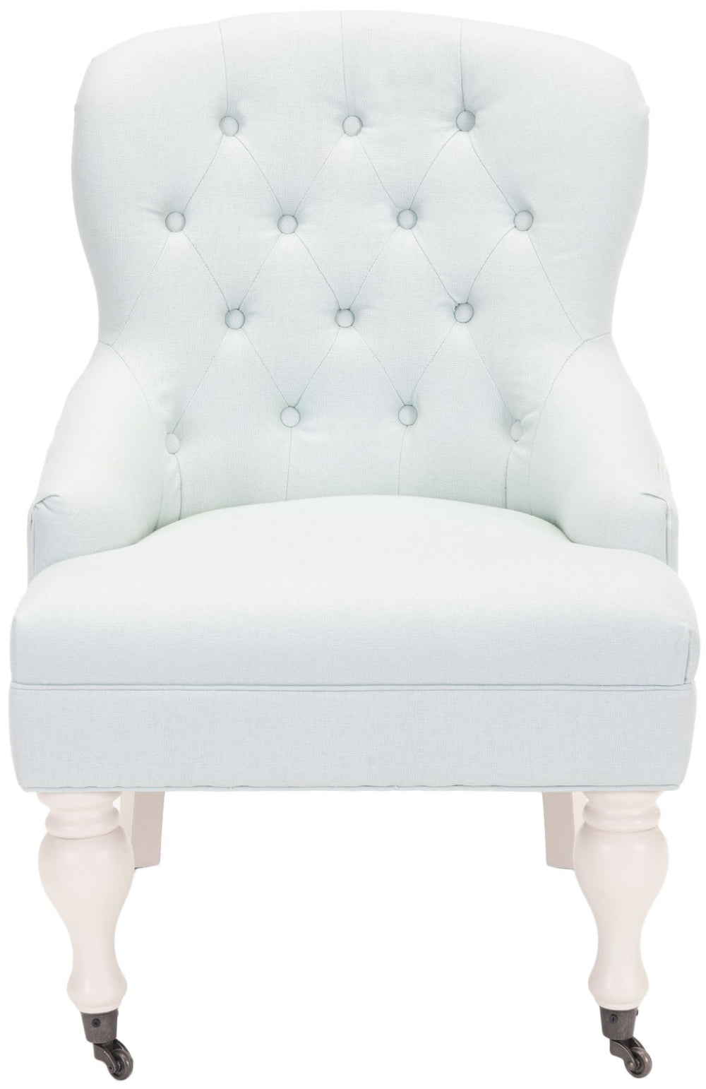 Safavieh Falcon Tufted Arm Chair - Elegant Accent Seating With Diamond Detail And Easy Mobility For Any Space Robins Egg Blue MCR4544B