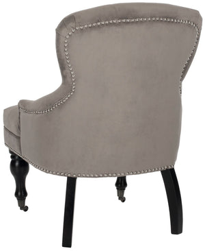 Safavieh Falcon Vintage Tufted Arm Chair With Silver Nail Heads – Elegant Comfort, Perfect For Any Space MCR4544D