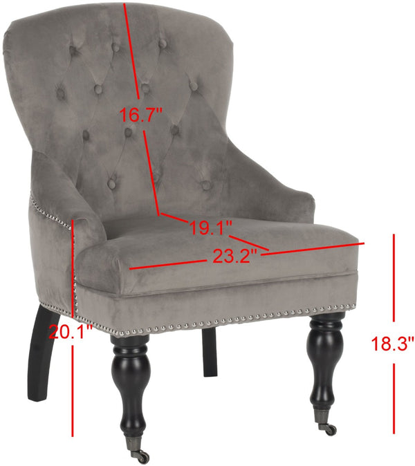 Safavieh Falcon Vintage Tufted Arm Chair With Silver Nail Heads – Elegant Comfort, Perfect For Any Space MCR4544D