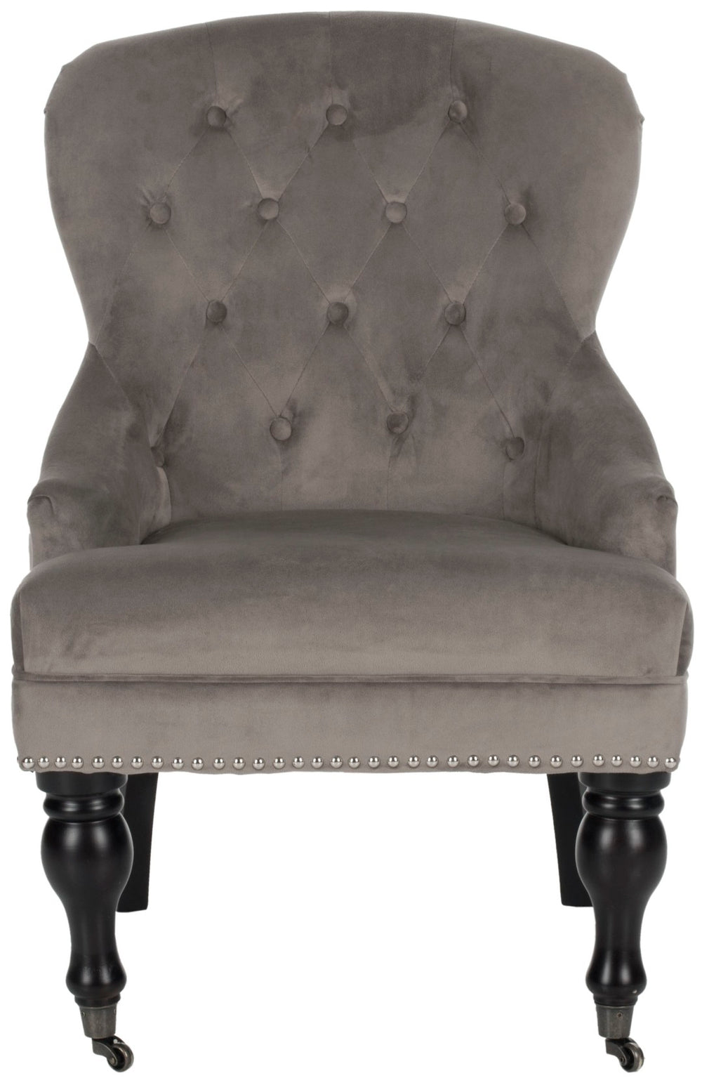 Safavieh Falcon Vintage Tufted Arm Chair With Silver Nail Heads – Elegant Comfort, Perfect For Any Space MCR4544D
