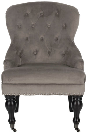 Safavieh Falcon Vintage Tufted Arm Chair With Silver Nail Heads – Elegant Comfort, Perfect For Any Space MCR4544D