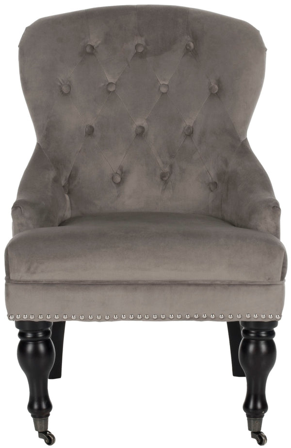 Safavieh Falcon Vintage Tufted Arm Chair With Silver Nail Heads – Elegant Comfort, Perfect For Any Space MCR4544D