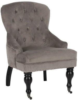 Safavieh Falcon Vintage Tufted Arm Chair With Silver Nail Heads – Elegant Comfort, Perfect For Any Space MCR4544D