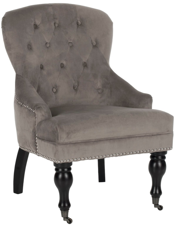 Safavieh Falcon Vintage Tufted Arm Chair With Silver Nail Heads – Elegant Comfort, Perfect For Any Space MCR4544D