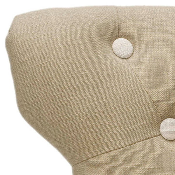 Safavieh Jake Chair - Compact Wing-Back Accent Chair In Sunflower Beige With Silver Nailhead Trim & Tufted Detail MCR4545A