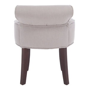 Safavieh Georgia Vanity Stool - Elegant Button-Tufted Design With Birch Legs For Chic Comfort In Any Space Taupe MCR4546A