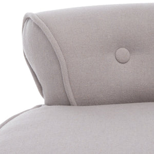 Safavieh Georgia Vanity Stool - Elegant Button-Tufted Design With Birch Legs For Chic Comfort In Any Space Taupe MCR4546A