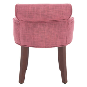 Safavieh Georgia Vanity Stool - Elegant Button-Tufted Design With Birch Legs For Chic Comfort In Any Space Rose MCR4546C
