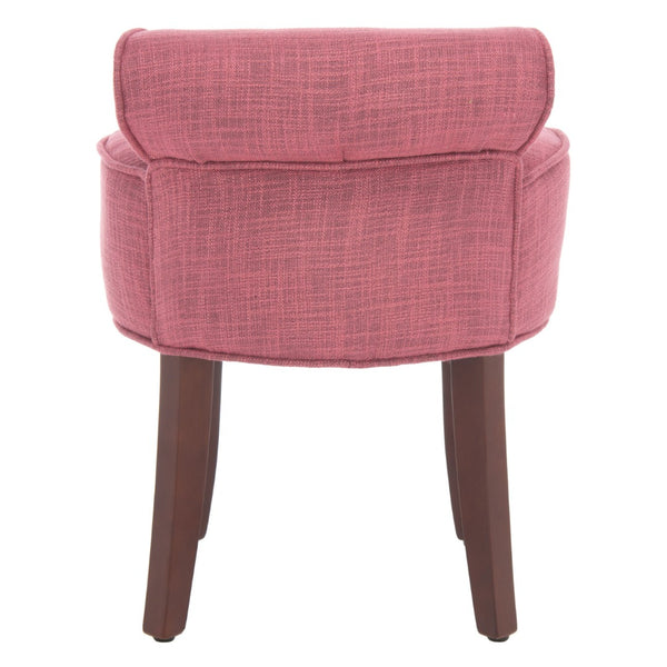 Safavieh Georgia Vanity Stool - Elegant Button-Tufted Design With Birch Legs For Chic Comfort In Any Space Rose MCR4546C