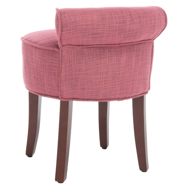 Safavieh Georgia Vanity Stool - Elegant Button-Tufted Design With Birch Legs For Chic Comfort In Any Space Rose MCR4546C