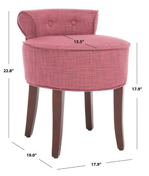 Safavieh Georgia Vanity Stool - Elegant Button-Tufted Design With Birch Legs For Chic Comfort In Any Space Rose MCR4546C