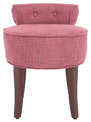 Safavieh Georgia Vanity Stool - Elegant Button-Tufted Design With Birch Legs For Chic Comfort In Any Space Rose MCR4546C