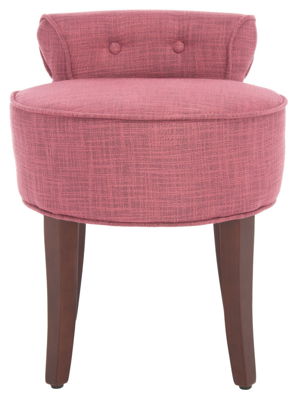 Safavieh Georgia Vanity Stool - Elegant Button-Tufted Design With Birch Legs For Chic Comfort In Any Space Rose MCR4546C