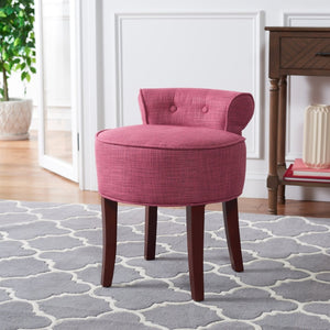 Safavieh Georgia Vanity Stool - Elegant Button-Tufted Design With Birch Legs For Chic Comfort In Any Space Rose MCR4546C