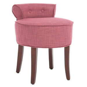 Safavieh Georgia Vanity Stool - Elegant Button-Tufted Design With Birch Legs For Chic Comfort In Any Space Rose MCR4546C