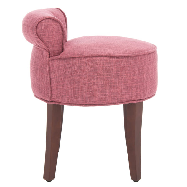 Safavieh Georgia Vanity Stool - Elegant Button-Tufted Design With Birch Legs For Chic Comfort In Any Space Rose MCR4546C