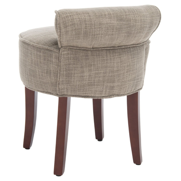 Safavieh Georgia Vanity Stool - Elegant Button-Tufted Design With Birch Legs For Chic Comfort In Any Space Stone MCR4546D