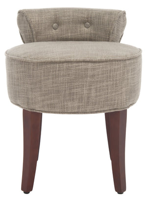 Safavieh Georgia Vanity Stool - Elegant Button-Tufted Design With Birch Legs For Chic Comfort In Any Space Stone MCR4546D