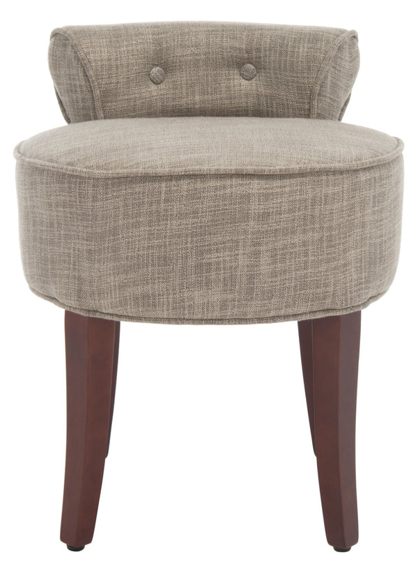 Safavieh Georgia Vanity Stool - Elegant Button-Tufted Design With Birch Legs For Chic Comfort In Any Space Stone MCR4546D