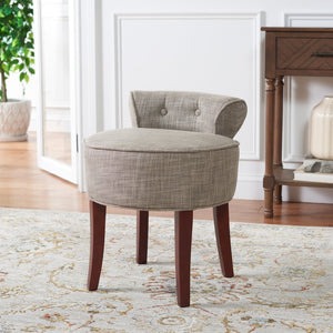 Safavieh Georgia Vanity Stool - Elegant Button-Tufted Design With Birch Legs For Chic Comfort In Any Space Stone MCR4546D