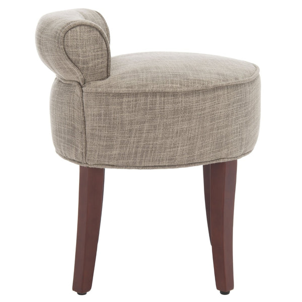 Safavieh Georgia Vanity Stool - Elegant Button-Tufted Design With Birch Legs For Chic Comfort In Any Space Stone MCR4546D