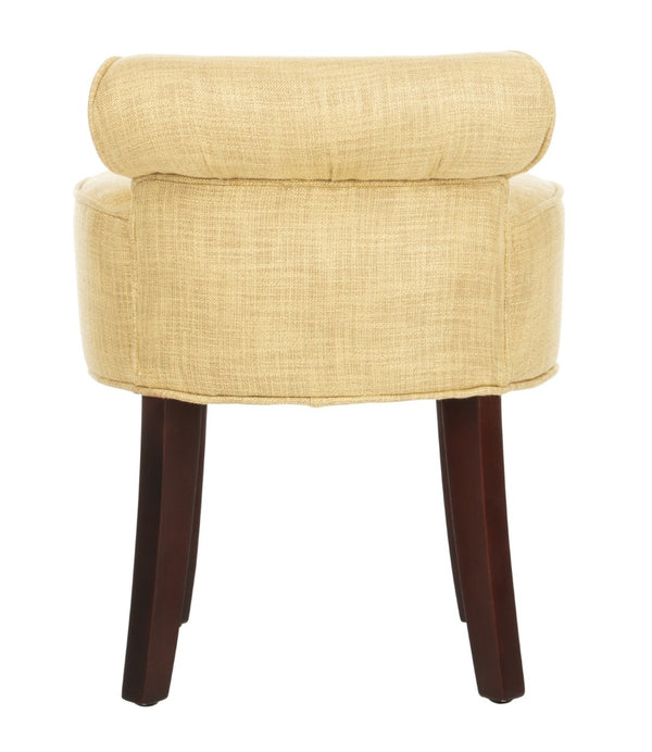 Safavieh Georgia Vanity Stool - Elegant Button-Tufted Design With Birch Legs For Chic Comfort In Any Space Gold MCR4546E